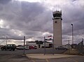 A view of the airport tower at Mansfield Lahm Regional Airport.
