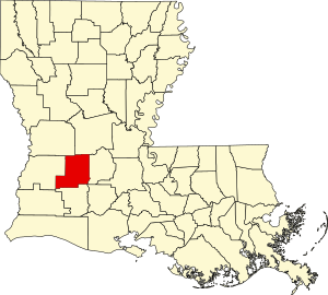 Map of Louisiana highlighting Allen Parish