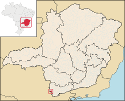 Localização de Monte Sião em Minas Gerais