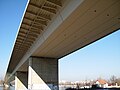 River shore passing beneath the bridge in Sremska Kamenica, February 2011