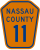 County Route 11 marker