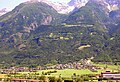 Le territoire de Pollein. Sur la droite la Cogne.