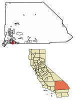 Location of Loma Linda in San Bernardino County, California