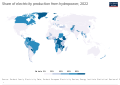 Image 13Share of electricity production from hydropower, 2022 (from Hydroelectricity)