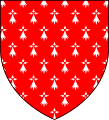 Gules ermined argent