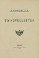 Cover of Obstfelder's To novelletter