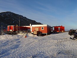 Norjalainen tutkimusasema Troll Kuningatar Maudin maalla Etelämantereella (2010).