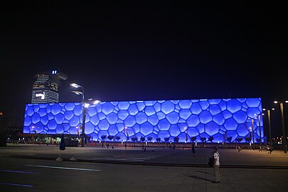 水立方夜景