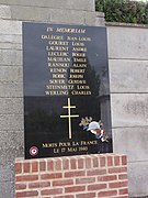 Plaque morts de la guerre 1939-1945 à Faty.