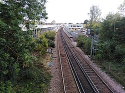 Wokingham Station from the footbridge to the North of the station.