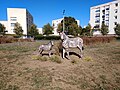 Zèbres au rond-point du château d'eau.