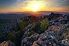 Coucher de Soleil vu depuis les crêtes de Bakty et de Zygalga