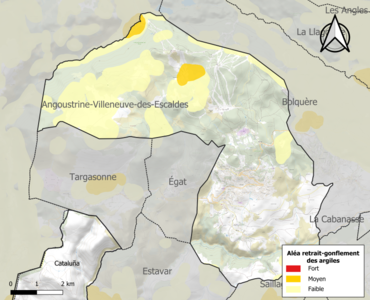 Carte des zones d'aléa retrait-gonflement des argiles.