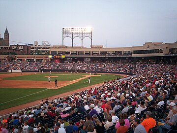Canal Park in Akron, Ohio, home of the AA minor league-level Akron RubberDucks. July 2010