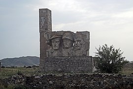 A dilapidated memorial to those who fell in the World War II in the village of Soltanly (2014)