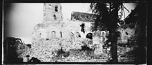 Panoramic view of the ruins of the church of Berzy-le-Sec (Aisne) in 1918. Photograph by Raoul Berthele, Archive of Toulouse