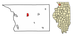 Location of Mount Carroll in Carroll County, Illinois