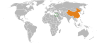 Location map for China and Israel.