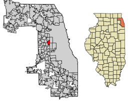 Location of Forest Park in Cook County, Illinois.