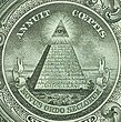Recto of 1 US dollar with microprinting and guilloché in the pyramid