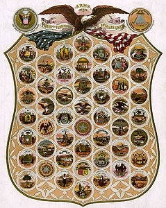 Seals of the U.S. states in 1876, by A.J. Connell
