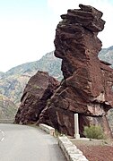 Roche affectant la forme d'une figure féminine, communément appelée "La tête de femme", "Gardienne des Gorges".