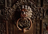 Lion door handle at Burg Hohenzollern
