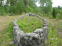 Tumba en forma de barco de Gotland, Suecia.