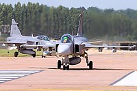 Caças JAS 39 Gripen suecos.