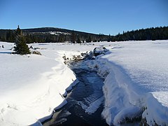 La prairie de la Jizera en hiver, un des endroits les plus froids de la Pologne.