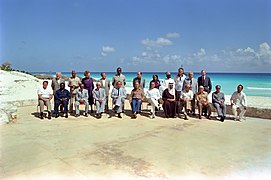 Ministro de Relaciones Exteriores brasileño Ramiro Saraiva Guerreiro asistiendo a la Cumbre Norte-Sur en Cancún junto con el presidente mexicano José López Portillo, 1981.