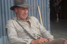Harrison Ford lors du tournage d'Indiana Jones et le Royaume du crâne de cristal en 2007.