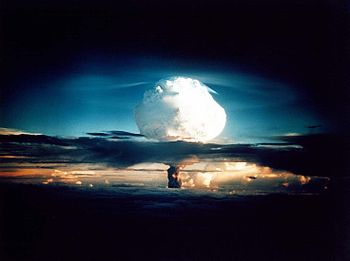 Nuclear weapon test Mike (yield 10.4 Mt) on Enewetak Atoll.
