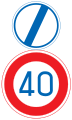 End of special speed limit The statutory speed limit applies