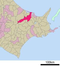 Location of Kitami in Hokkaido (Okhotsk Subprefecture)