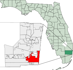 Location of Hollywood, Florida