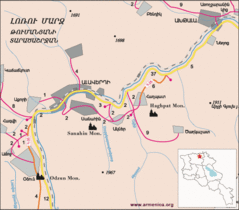 Road map of the Haghpat-Sanahin area