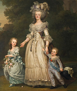 Marie-Antoinette et ses enfants: Louis-Joseph et Marie-Thérèse- Charlotte, par Adolf Ulrik Wertmuller, vers 1784-1785.