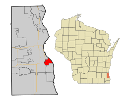 Location of St. Francis in Milwaukee County, Wisconsin.