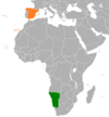 Location map for Namibia and Spain.