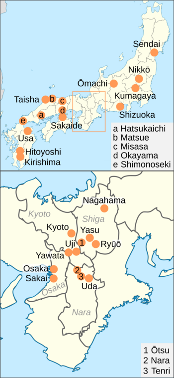 Most of the National Treasures are found in the Kansai area and western Honshū, although some are in central and north Honshū or Kyushu.