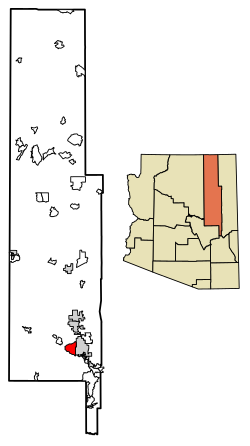 Location of Linden in Navajo County, Arizona.