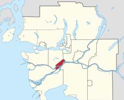Location of New Westminster in Metro Vancouver