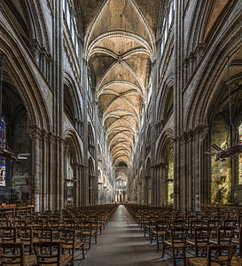 The interior, looking from west to east toward the choir