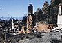 Remains of houses destroyed by the fire