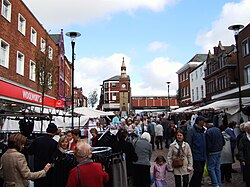 West Lancashire Borough Yerel İdaresi merkezi kenti olan Ormskirk merkezi