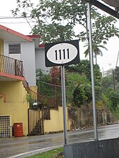 Puerto Rico Highway 1111 sign in Lares