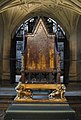 Image 68King Edward's Chair in Westminster Abbey. A 13th-century wooden throne on which the British monarch sits when he or she is crowned at the coronation, swearing to uphold the law and the church. The monarchy is apolitical and impartial, with a largely symbolic role as head of state. (from Culture of the United Kingdom)