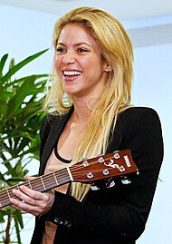 Shakira Isabel Mebarak, singer and songwriter.