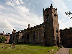 St Andrew's parish church, Weston-under-Lizard, Staffordshire, seen from the northwest